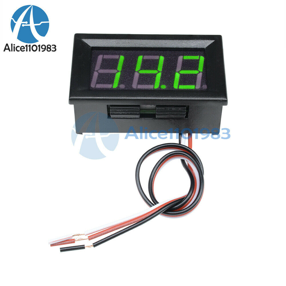 0.56" DC 4.7-30V LED Green Digital Voltmeter Panel Accurate Meter 3-Wire Display