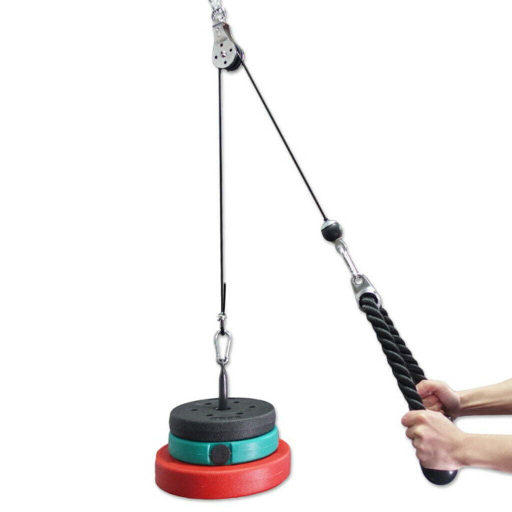 2 Pieces 5mm 2m Adjustable Fitness DIY Pulley Cable Arm Biceps Back Home Gym