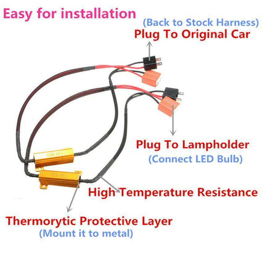1PC H7 Fog lamp LED Canbus Error Free Resistor Anti Flicker Canceller Decoder