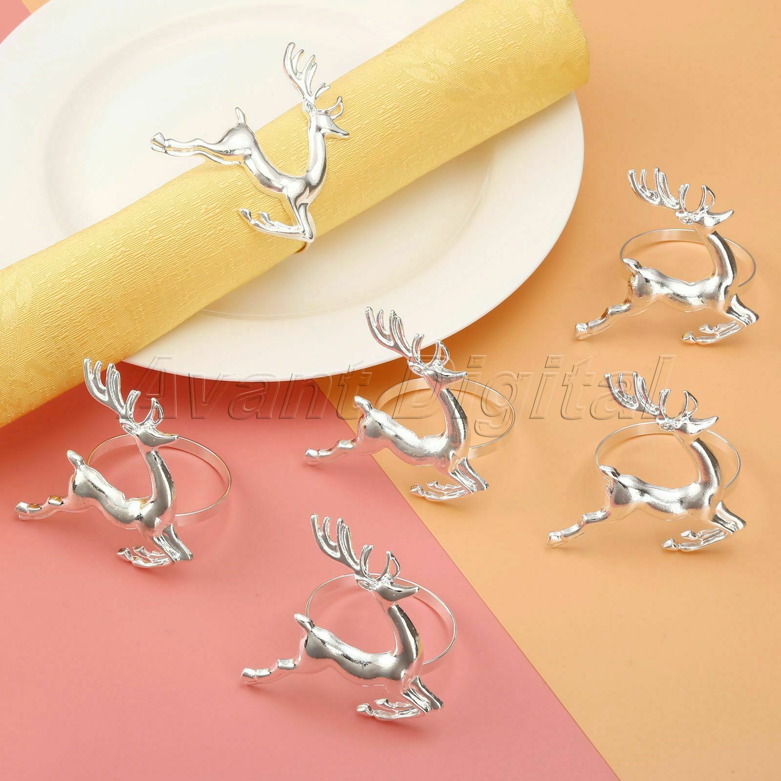 Party Decoration Deer Style Napkin Ring Wedding Table Serviette Holder Buckle 6X