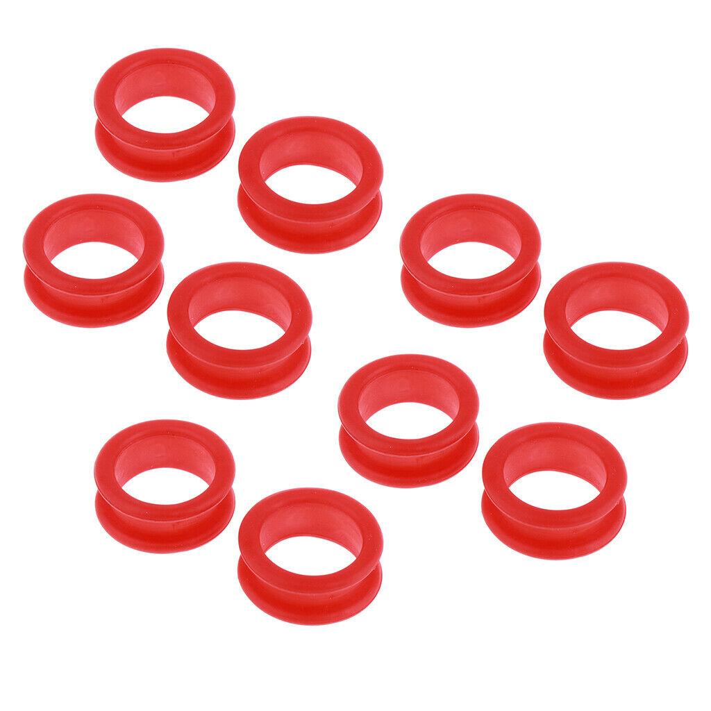 10x Barber Hairdressing Shears Scissors Finger Ring Grips Inserts Red