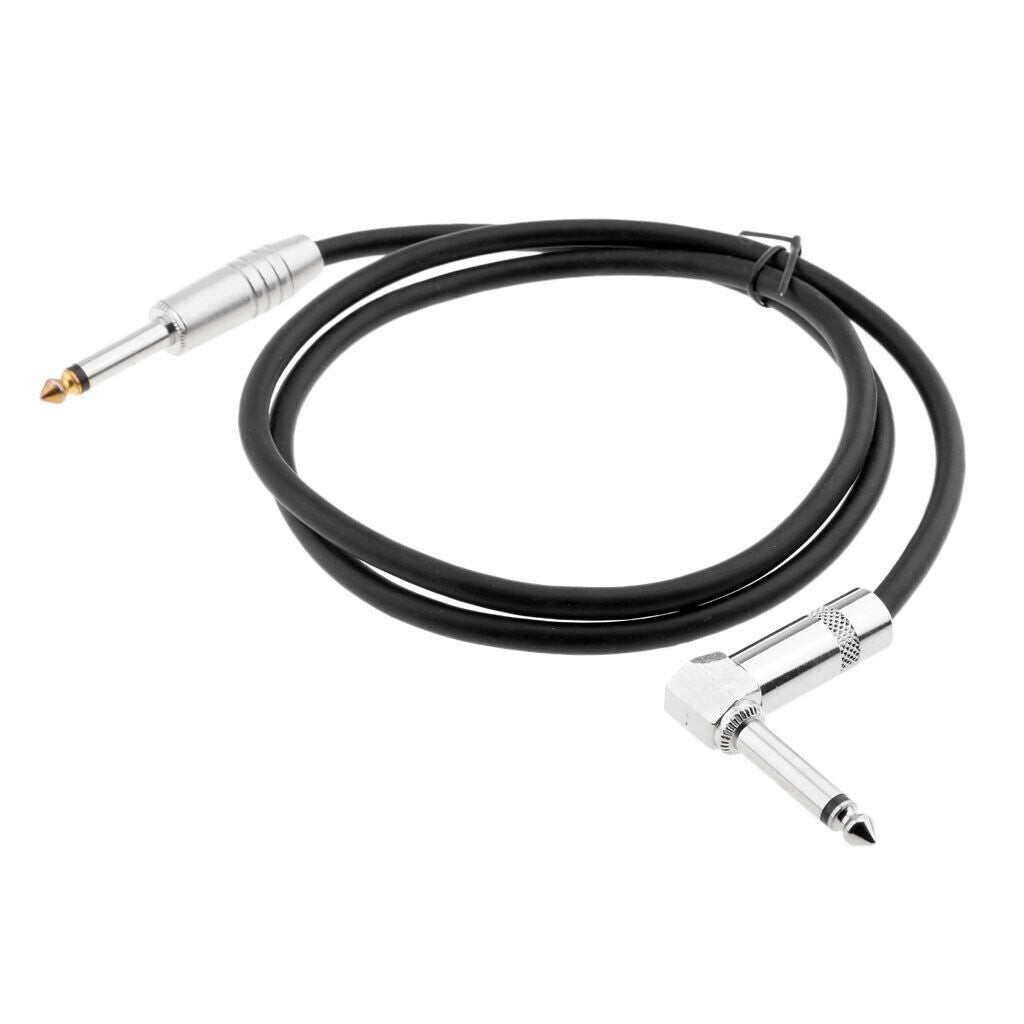 1/4 Inch to 1/4 Inch 6.35mm   Straight to Right Angle Cable 1meter