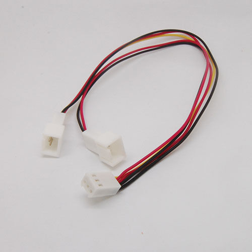 2pcs 3 Pin Fan Power Splitter Cable Lead 1 Female to 2 x Male 25cm Motherboard