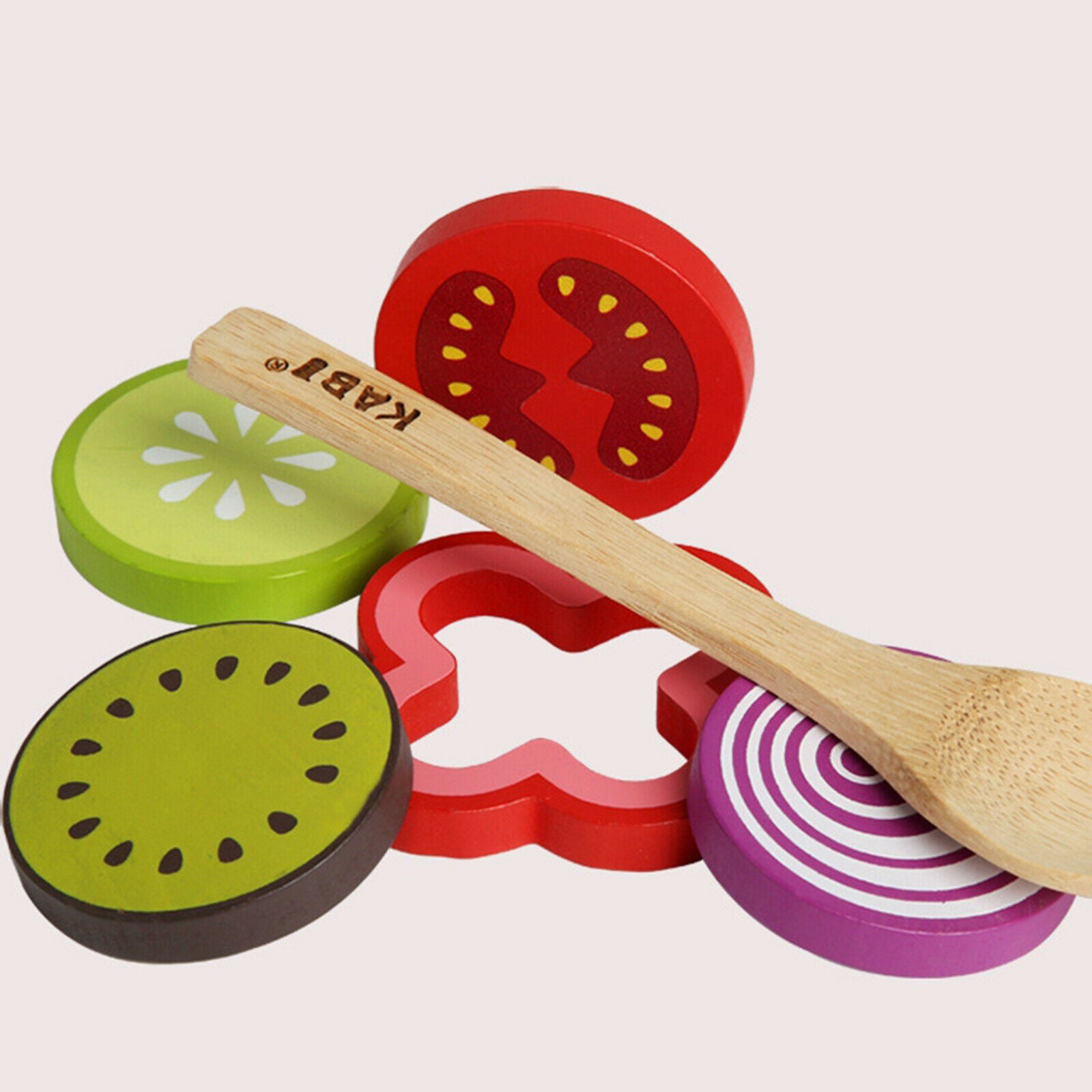 Garden Vegetables Wooden Cooking Accessories for Kids, Pretend Play Food,