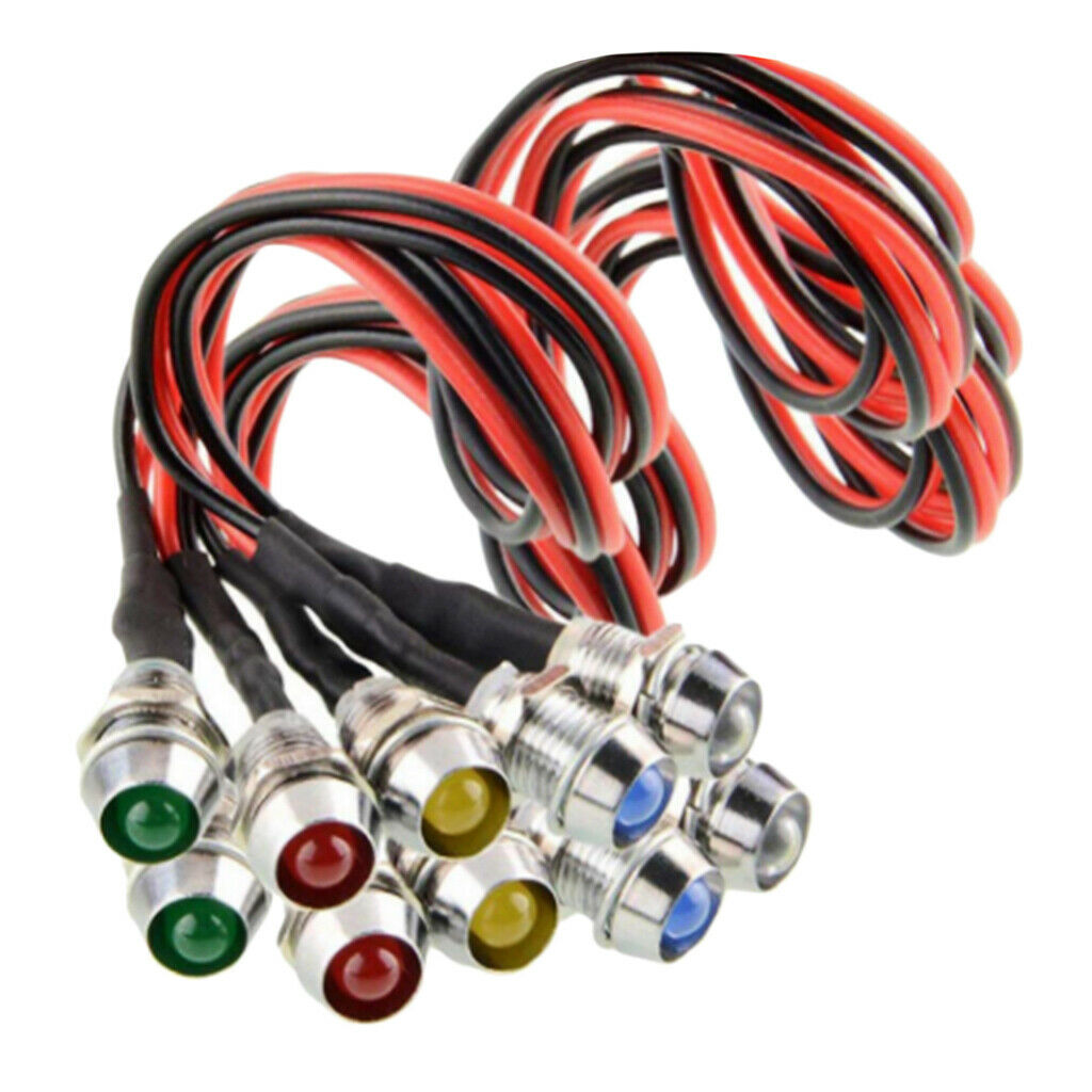 10x 12V 10mm LED Indicator Lamp  Dash