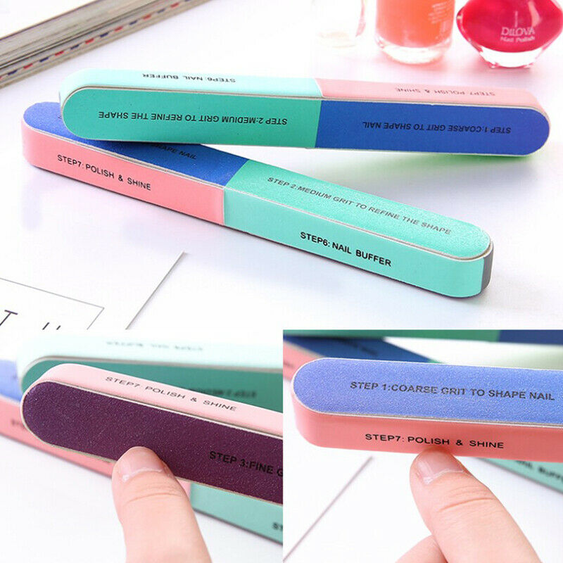 3Pcs 7in1 Finger Toe Nail File Buffer Shiner Manicure Pedicure Polishing Sand XC
