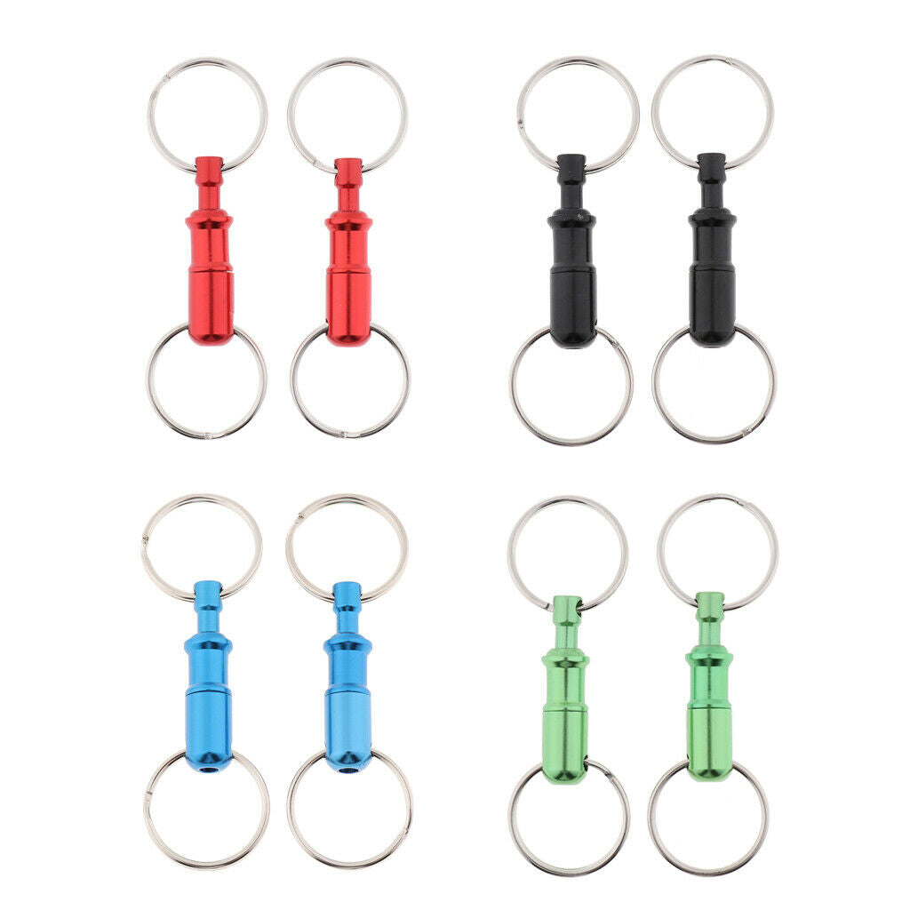 8Pcs/Set Aluminum Detachable Keychain Pull Apart Breakaway Key Rings Handy
