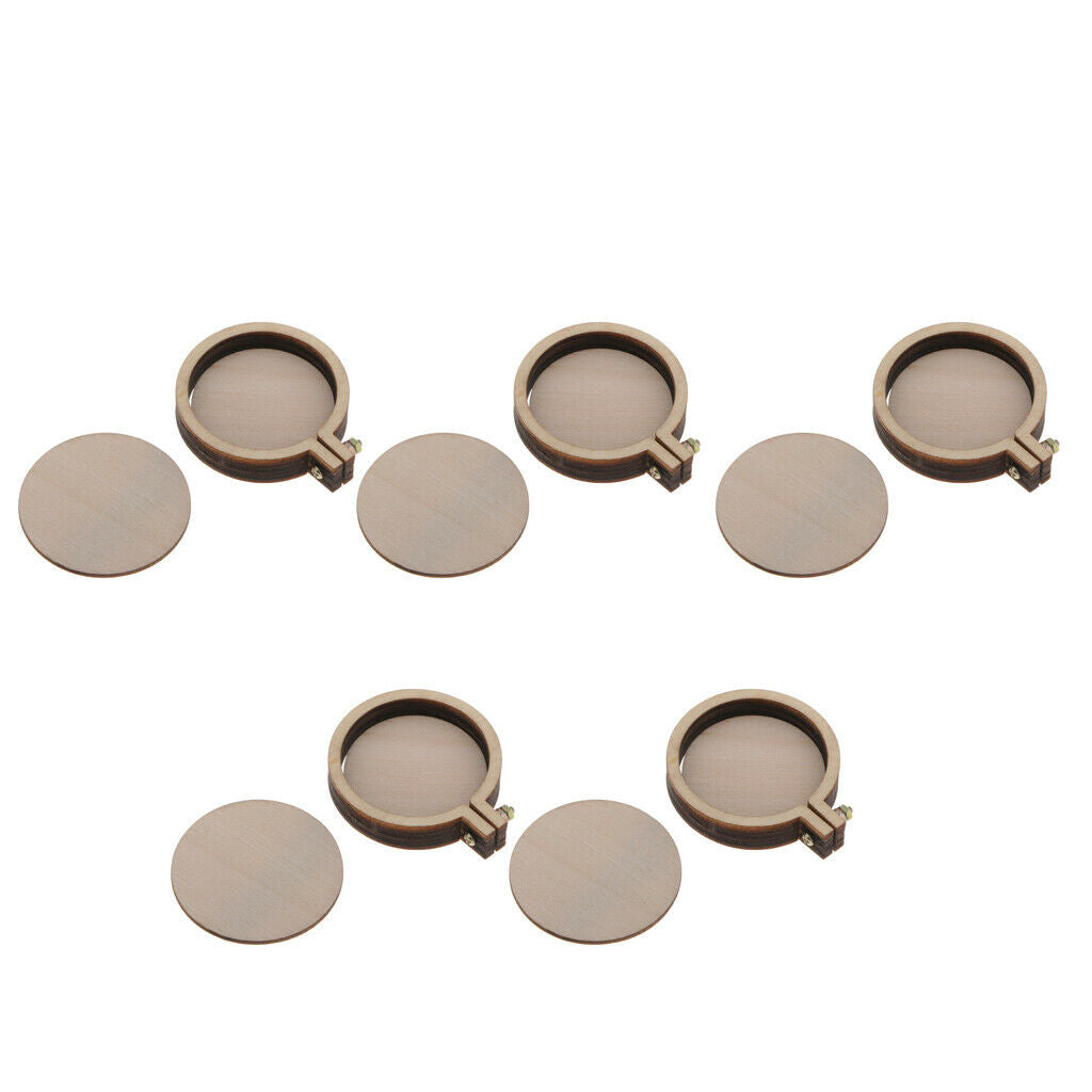 5pcs  Wooden Embroidered Hoop Frames for DIY Crafts Accessories