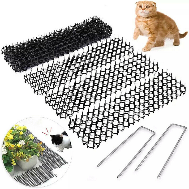 Garden Prickle Strip Dig Stop Cat Repellent Deterrent Mat Spike Portab.l8