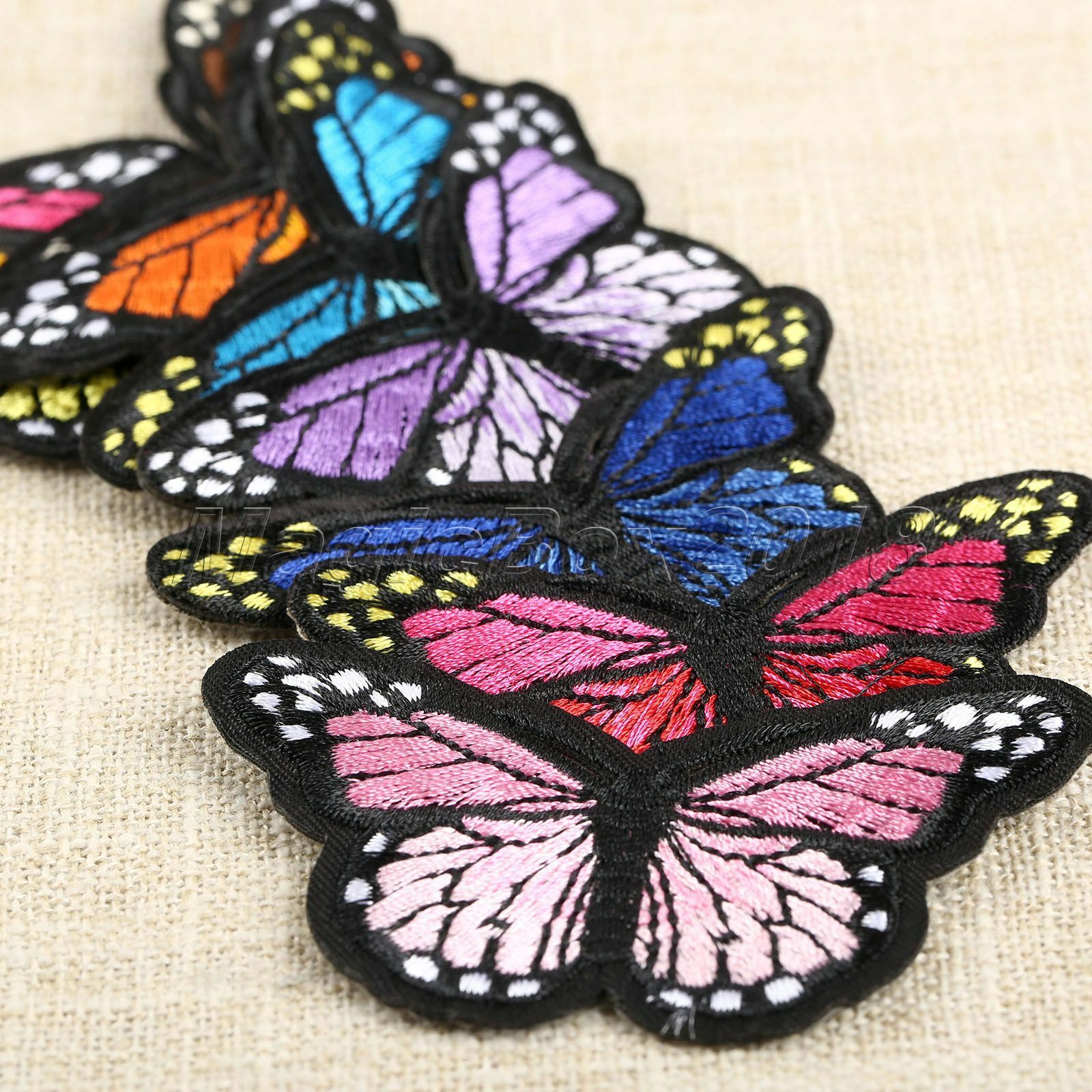 10pc Fabric Colorful Butterfly Sewing Iron On Patches Embroidered Badge Applique