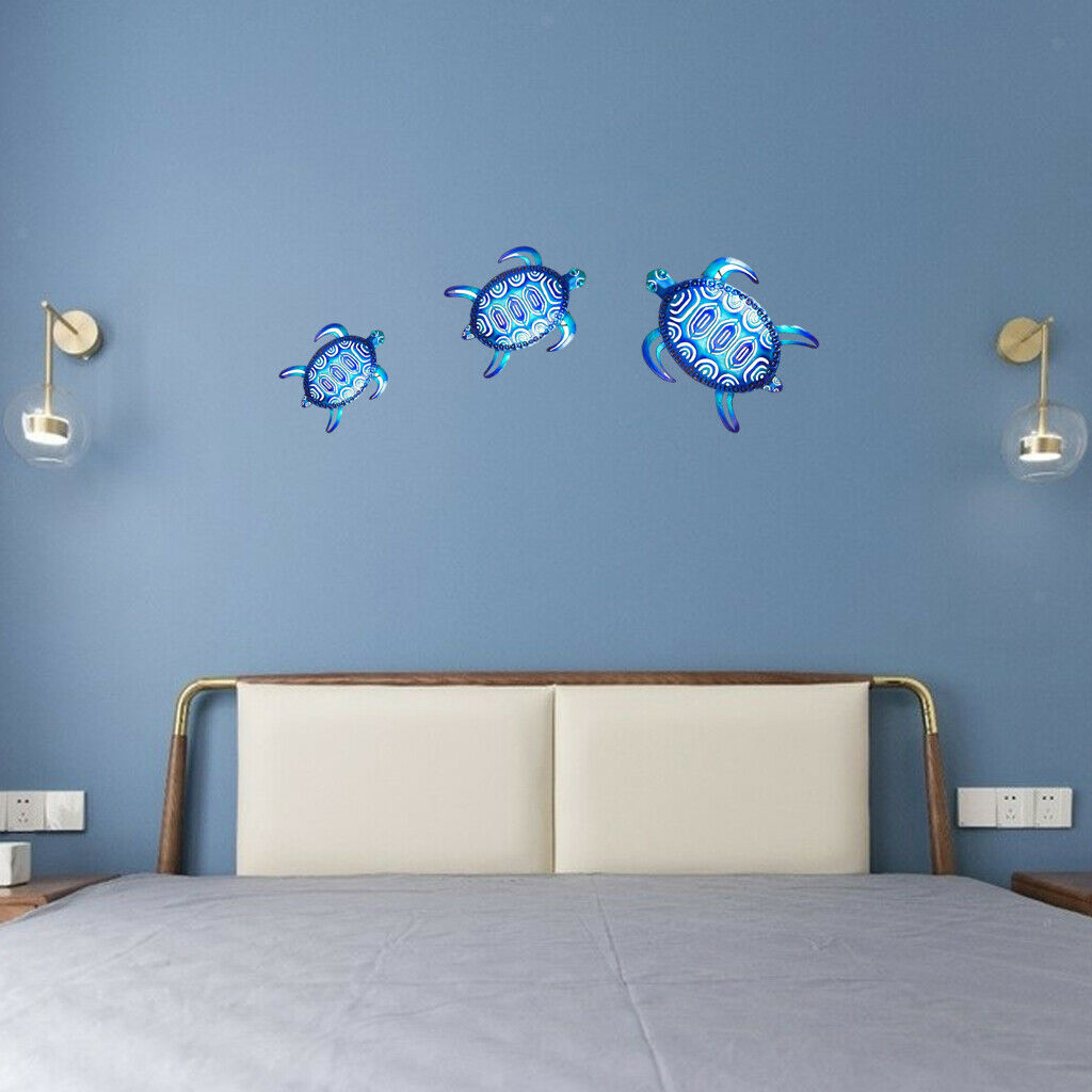 3Pack Vibrant Turtle Wall Decoration Hang for Home Bedroom Garden Ornament