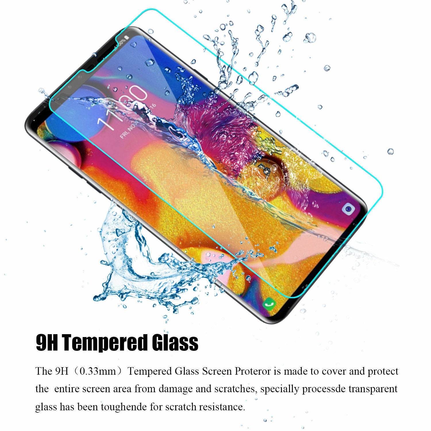 Premium Tempered Glass Screen Protector Anti-Fingerprint film FOR LG V40 ThinQ