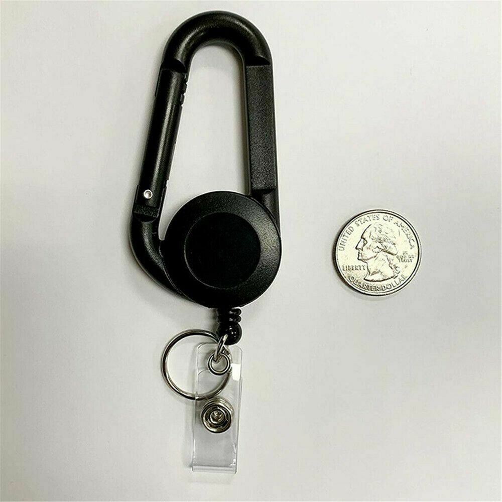 Mulitifunctional Key Ring ID Card Holder Keychain Badge Reel Clip Lanyard Clip