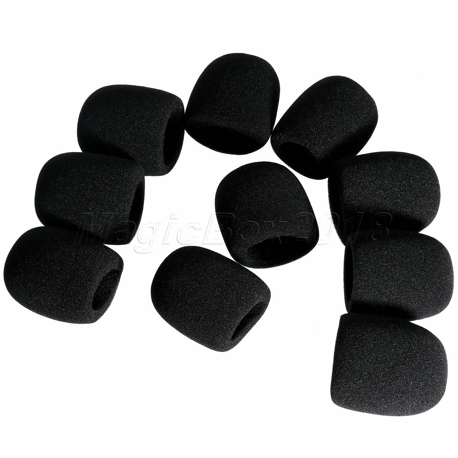 10PC Black Handheld Stage Microphone Windscreen Sponge Foam Mic Cover DJ Karaoke