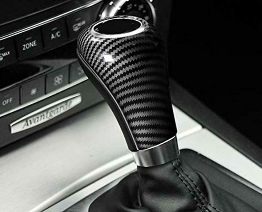 1XCarbon Fiber Gear Knob Shift Trim Cover For Mercedes-Benz W204 GLS C E G Class