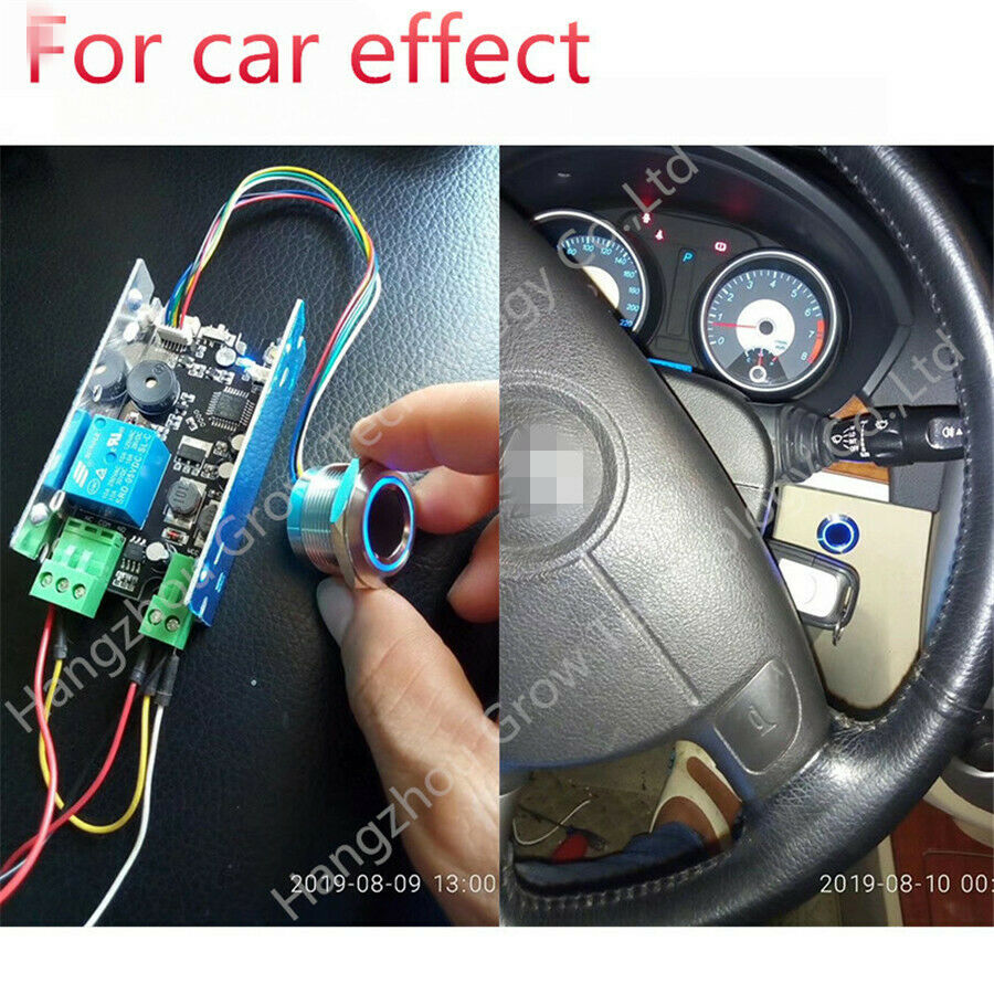 12V Universal Fingerprint Control Board Fingerprint Module LED One Key Start