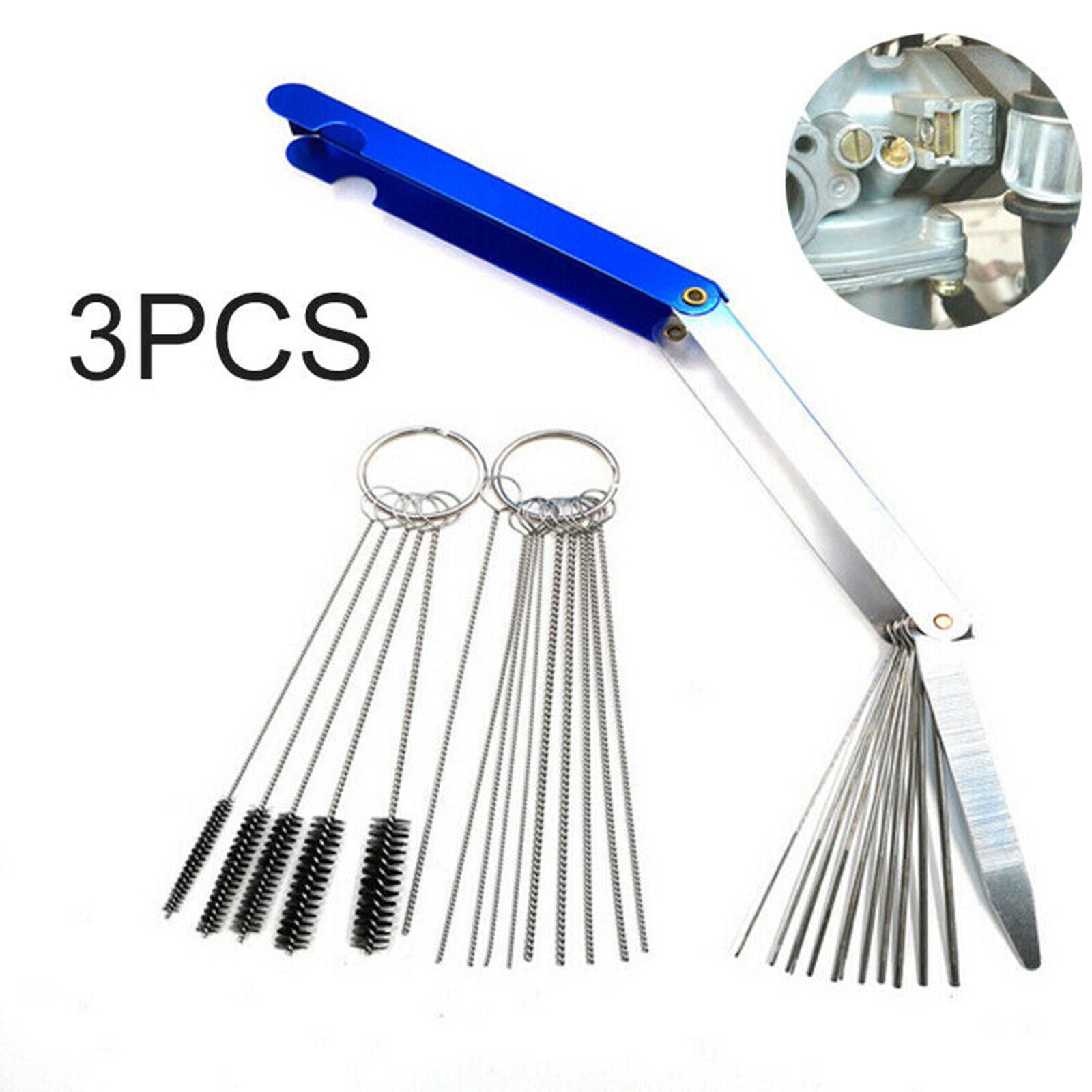 Carburetor Cleaner Kit 10 Needle 13 Wires 5 Brush Carb Dirt Clean Tool kits