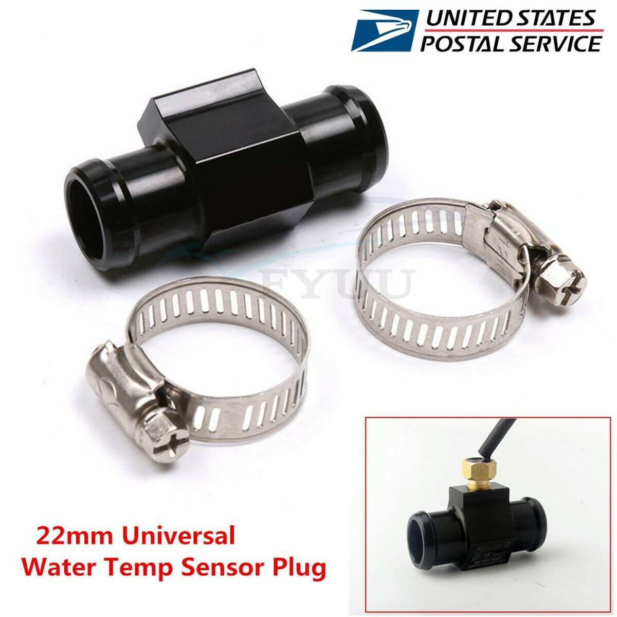 22mm CNC Aluminum Motorcycle Water Temperature Temp Sensor Head Plug Adapter -US