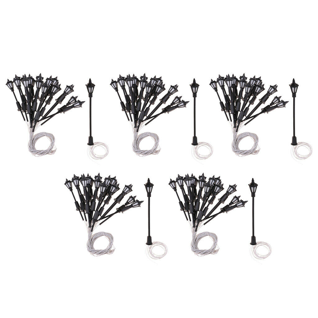 100 Pieces 1/150 Painted Yard LED Lights Lamp for Train Railway Scenery