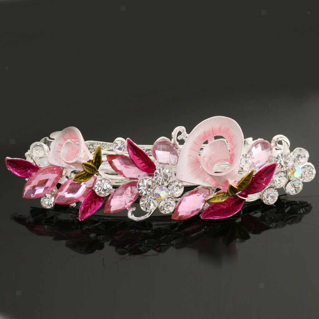2Pack Crystal Flower Hair Clip Barrette Snap Hairpin Clamp Hair Accessories