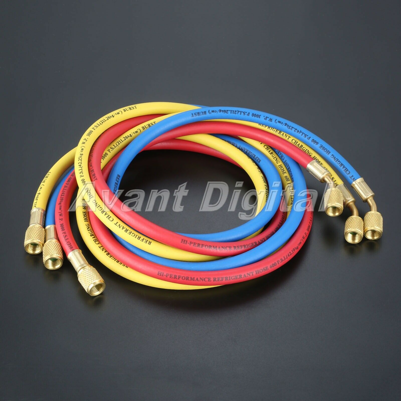 Car HVAC Manifold Gauge AC Refrigeration Test w/5ft Charging Hoses R134a R22