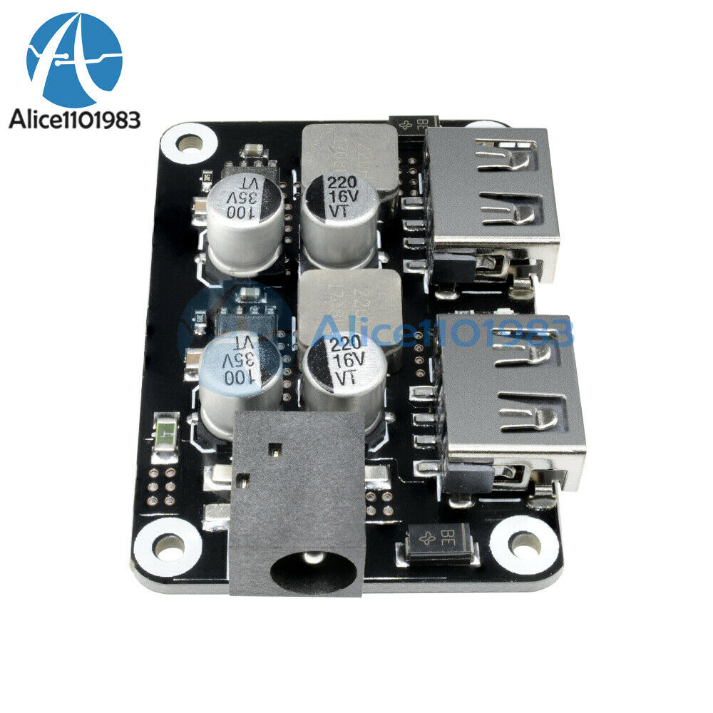 Dual Double USB 6-30V 2.4A Fast Charger Buck Step Down Module 24W Car Board Kit