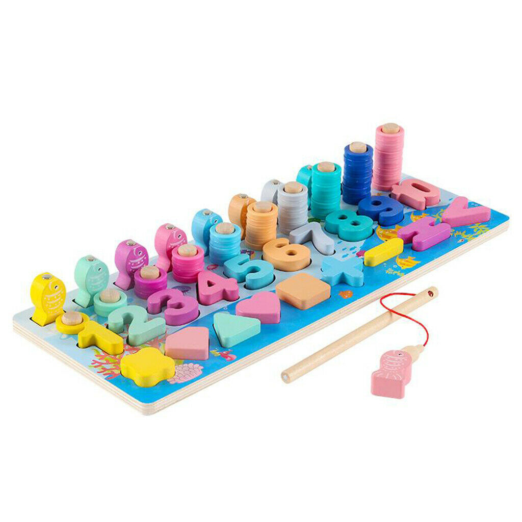 Wooden Number Puzzles Montessori Toys Shape Sorter Game for 4 5 6 year olds