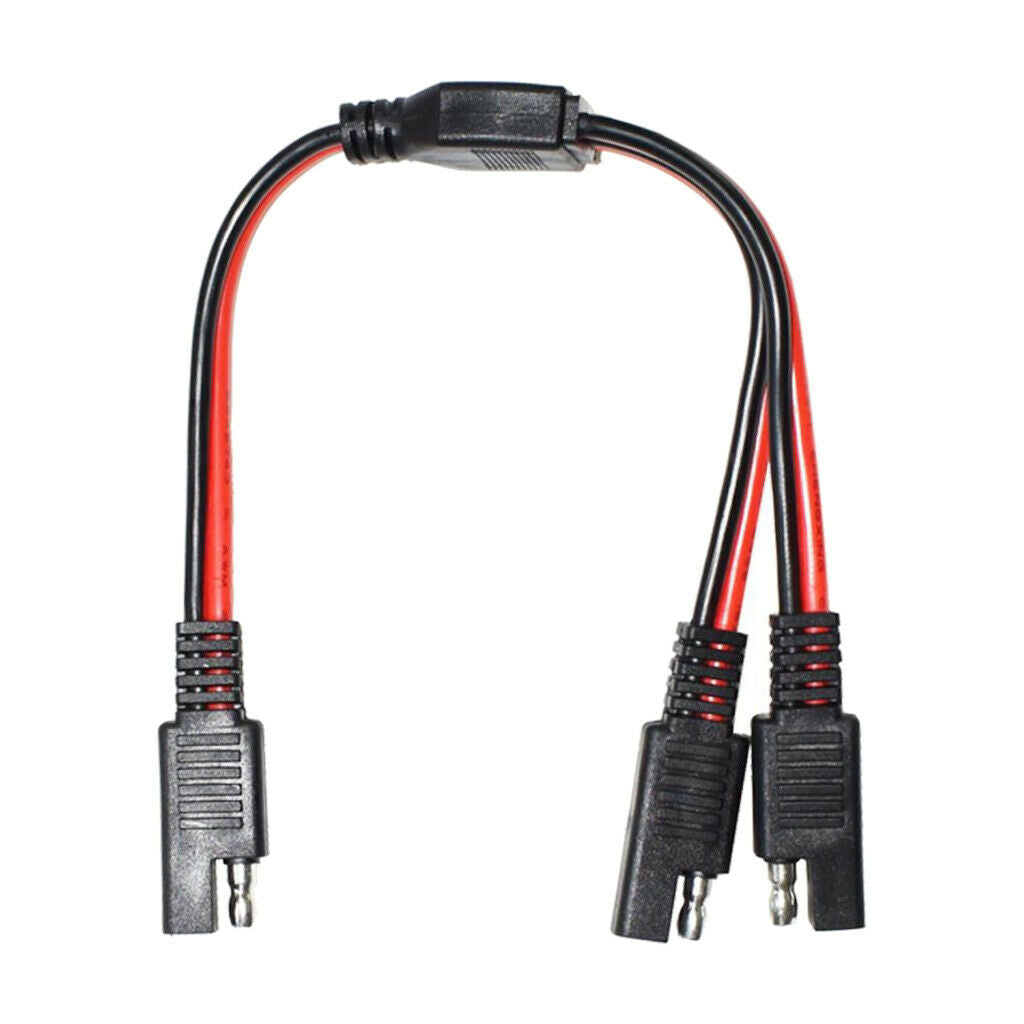 DIY 1 to 2 14 AWG 2 Pin SAE to SAE Power Extension Cable Adapter Connector