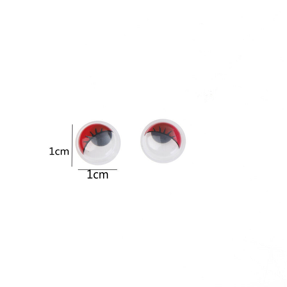 100PC Coloured Eyelashes Wiggly Wobbly Googly Eyes Lash   (Color: Multicolor) Qx