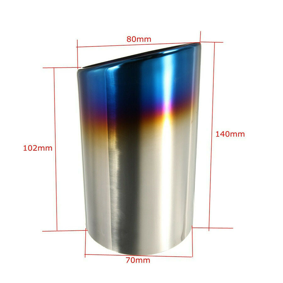 2X Car Tail Exhaust Tip Pipes Grilled Blue For BMW E90 E92 325i 2006-2010 /328i
