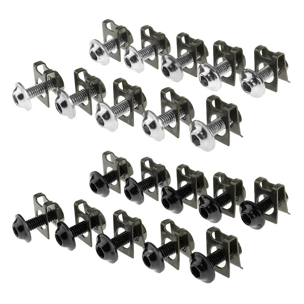 20x M6 6mm Fairing Bolts Spire Speed Fastener Screw Nuts 2 Colors