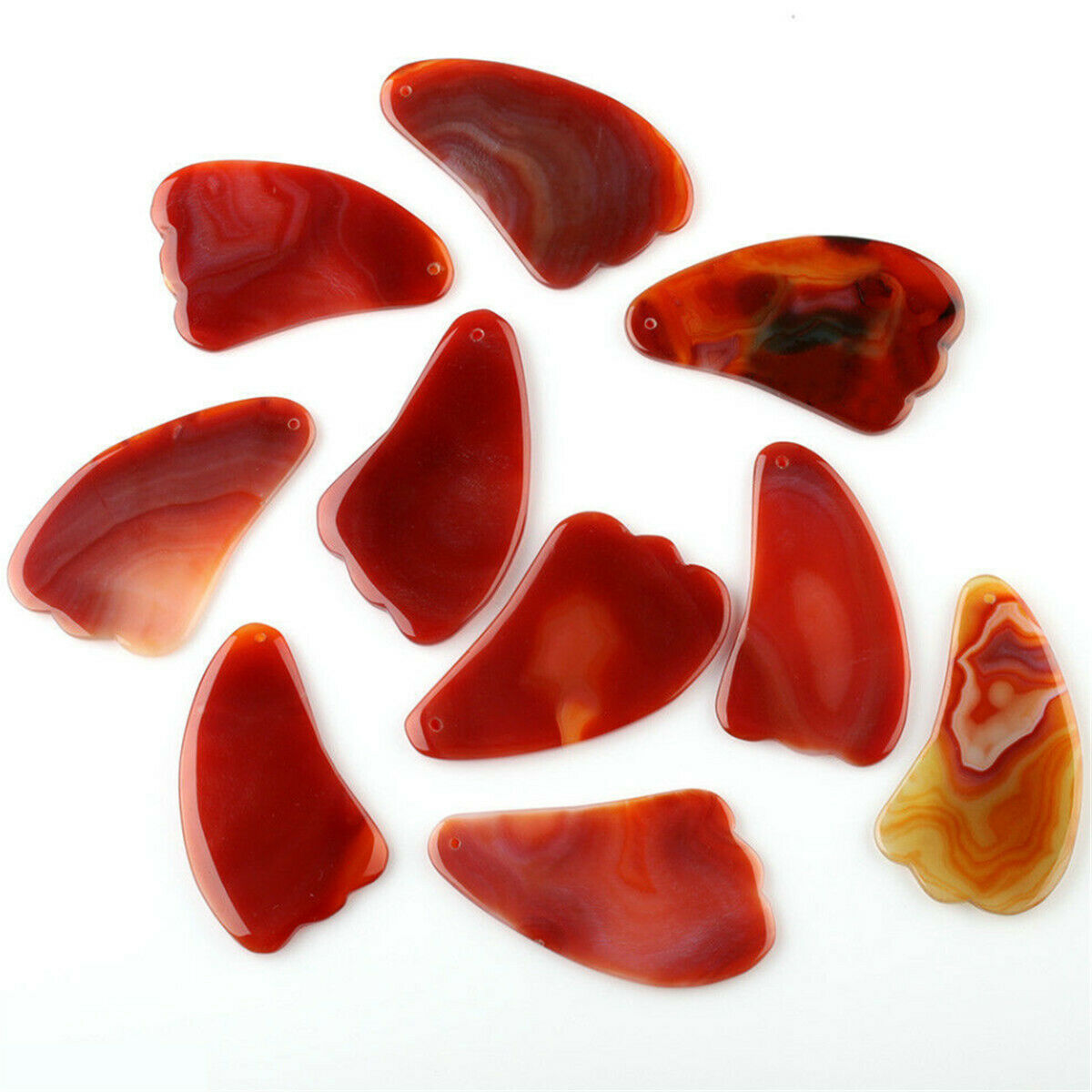 Natural Agate Face Carnelian Guasha Board Body SPA Massage Tools Acupuncture