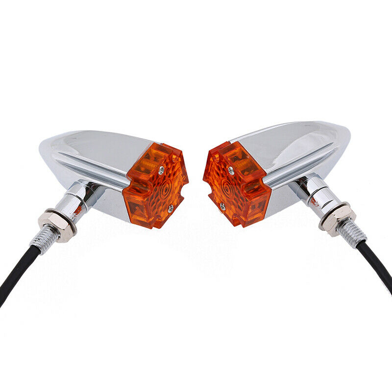 Turn Signal Lights Indicator Amber Lamp Waterproof Universal Fit Motorcycle ATV