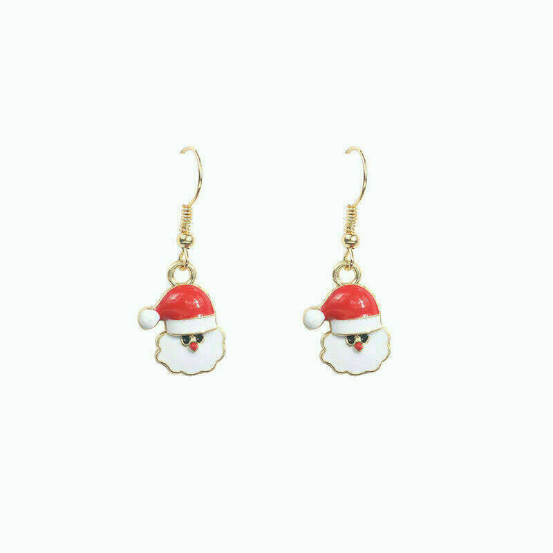 New 9 Pairs Alloy Ear Pendants Christmas Decorations Women Gift Earrings Jewelry