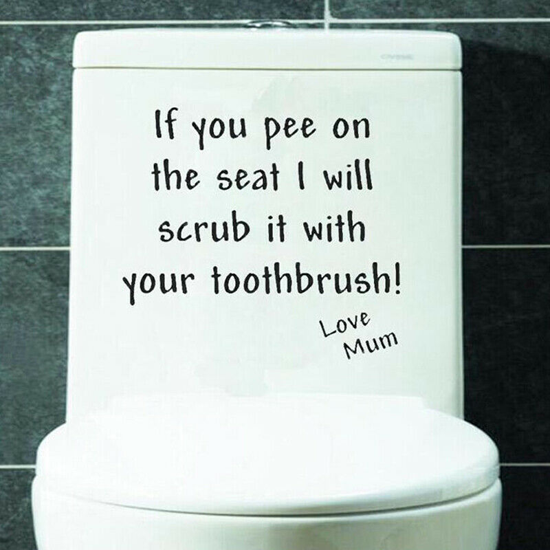 toilet lid wall stickers Decals Decoration waterproof IF YOU PEE ON THE SEAT XC