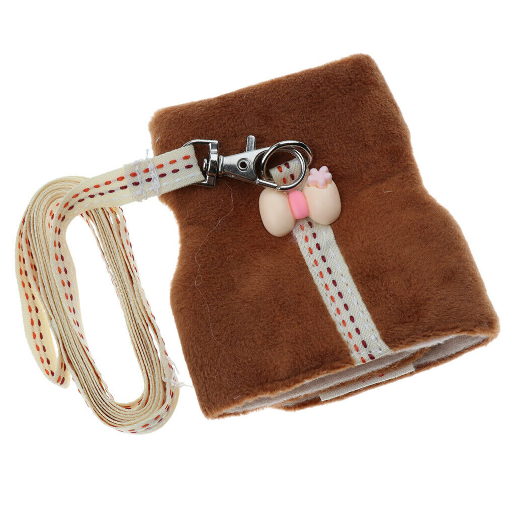 Small Pet Brown Clothes Adjustable Harness Lead Leash Traction Rope L