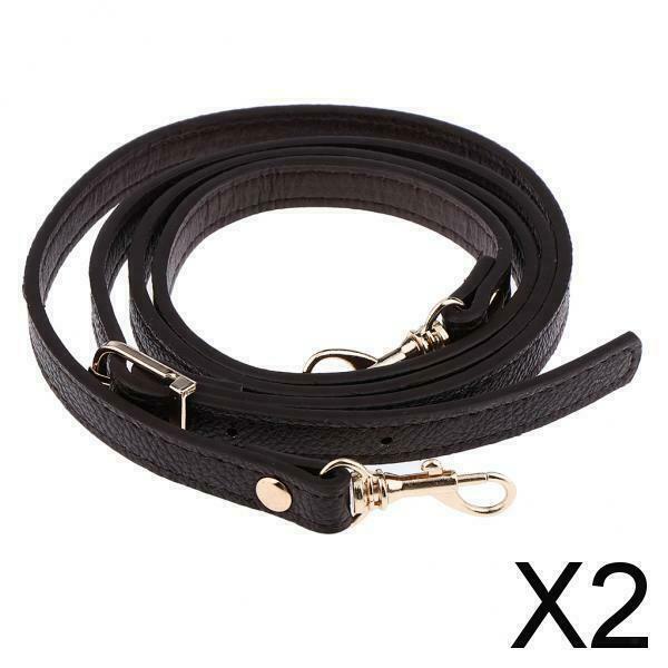 2X Adjustable Leather Shoulder Bag Strap Belt Replacement Lobster Clasps Deep