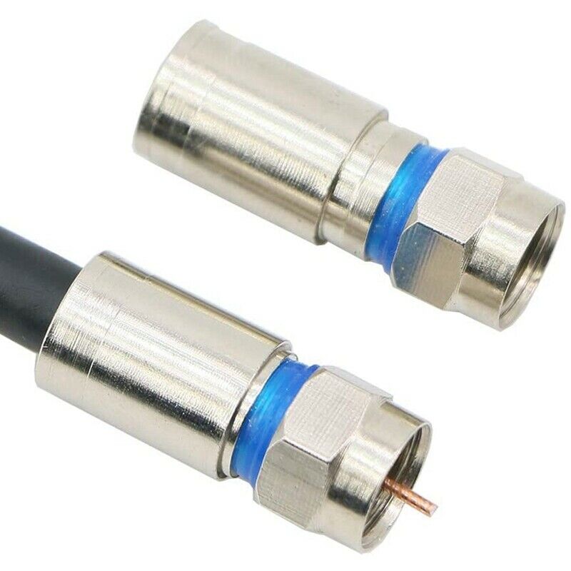 Compression RG6 F Connector Coax Coaxial Adapter Plug for Satellite & Cable TVS3
