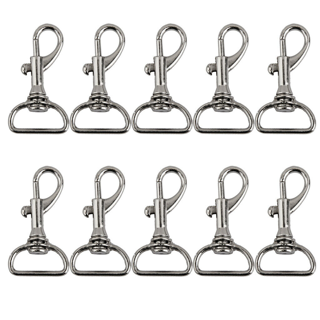 10pcs Heavy Duty D Ring Snap Hooks Trigger Lobster Clasps Clips Dog Lead