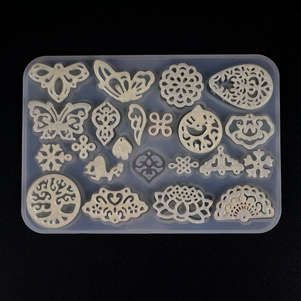 DIY Crystal Epoxy Mould Hollow Earrings Pendant Jewelry Silicone Mold Handcrafts