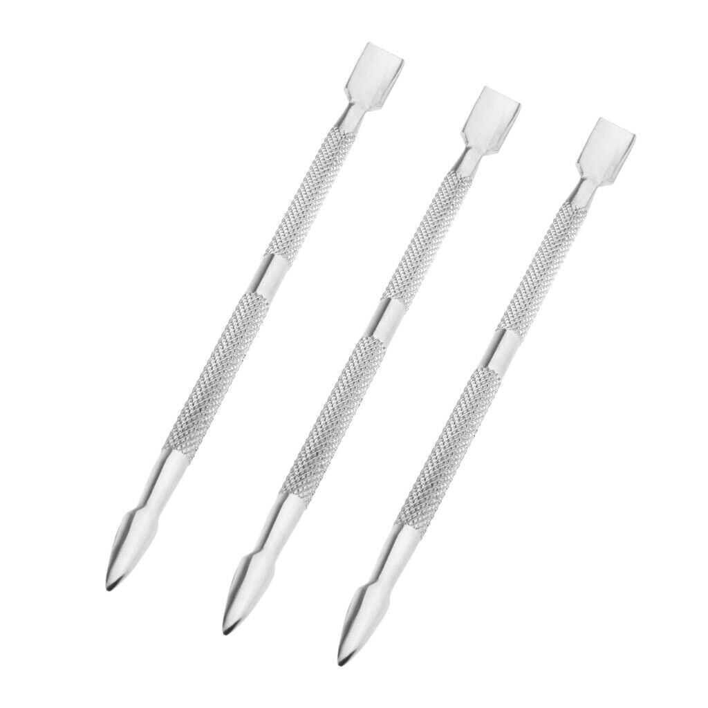 3x Cuticle Pusher Dead Skin Remover Manicure Nail Art Polishing Pedicure Kit -