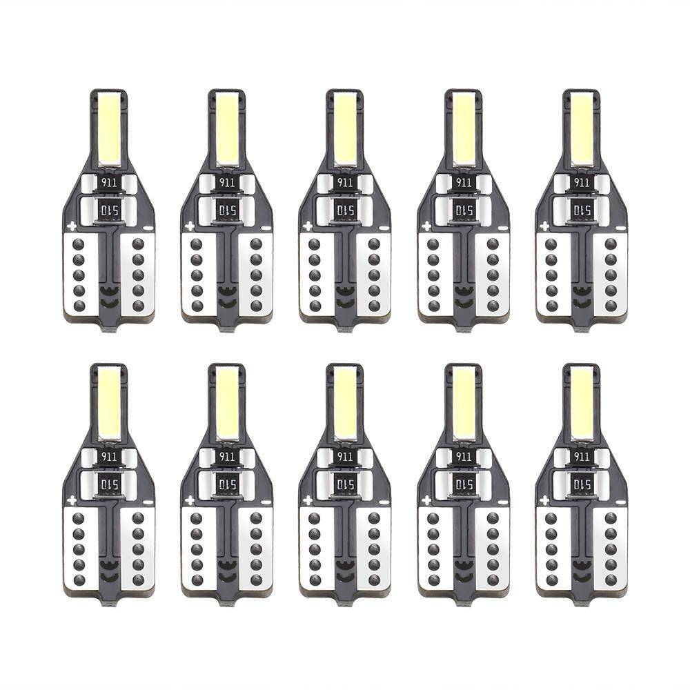 10X White LED T10 501 194 W5W 7020SMD Car CANBUS Error Free Wedge Light Bulb ~