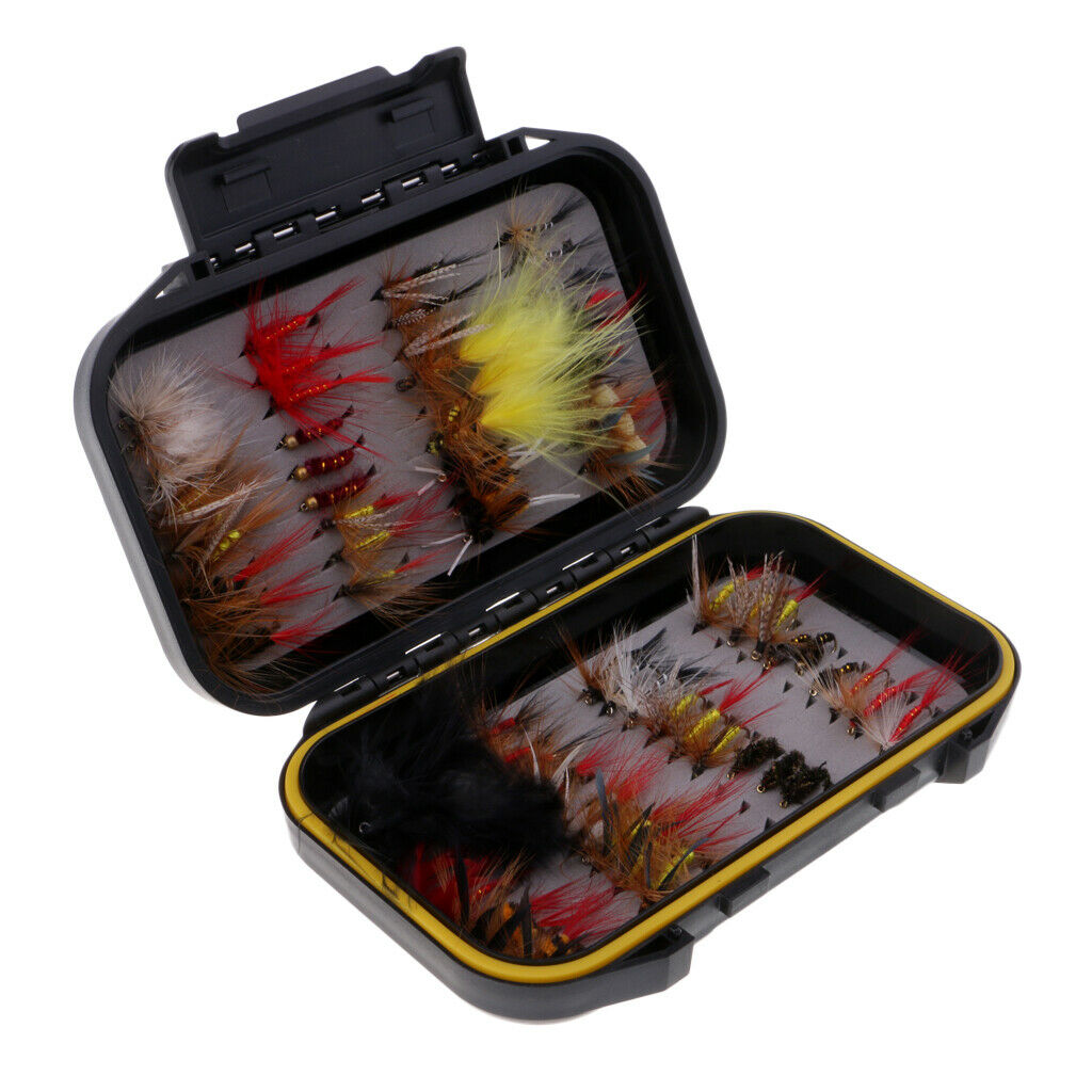 72pcs Wet / Dry Fly Fishing Lures Stream Fishing Flies Assortment