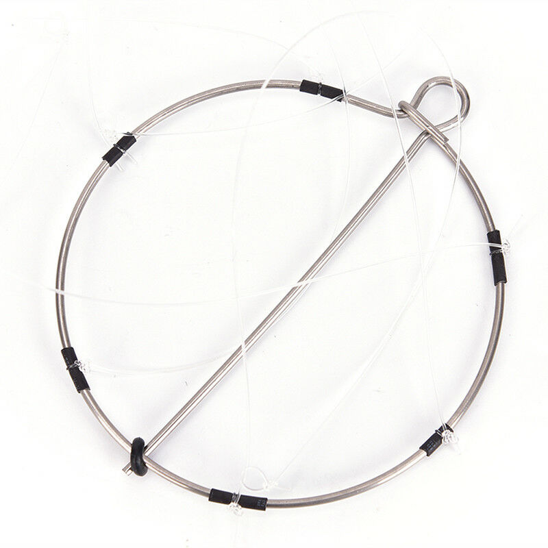 1PCS 6-Ring Portable Fishing Shrimp Crab Cast Trap Catch Crabs Tool Set.l8