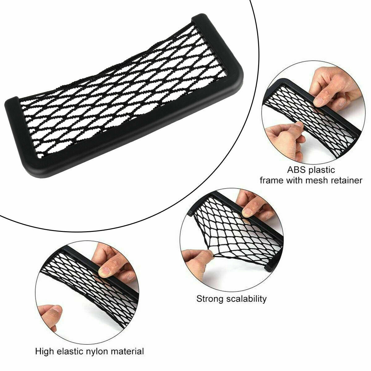 Car Net Bag Elastic Side Door Storage Pocket Phone Holder Organizer Big Size
