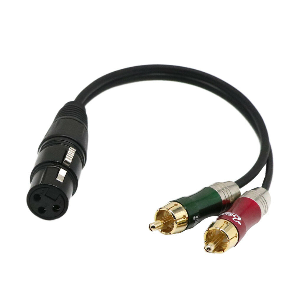 2x Audio Cable- 12Inch Splitter Patch Y Cable - 1 XLR Female to 2 RCA Male