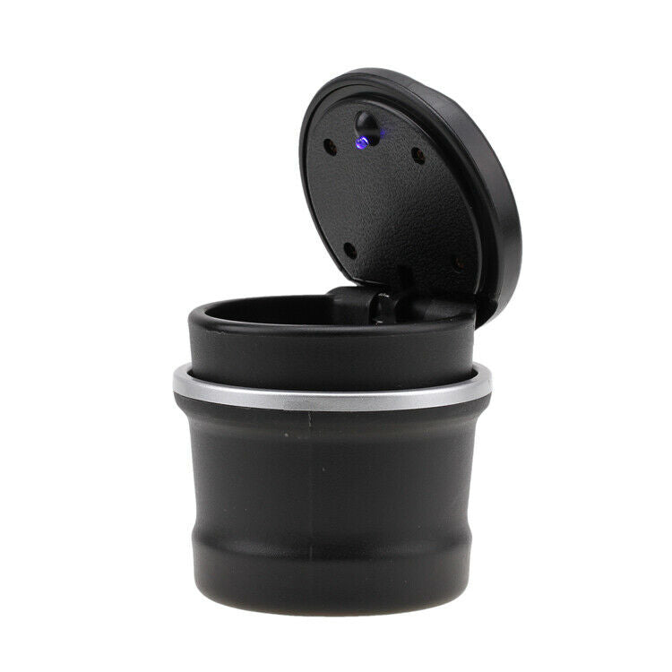 Car Smoke Ashtray Ash Cigarette Cylinder Holder LED Light With Lid For bMW