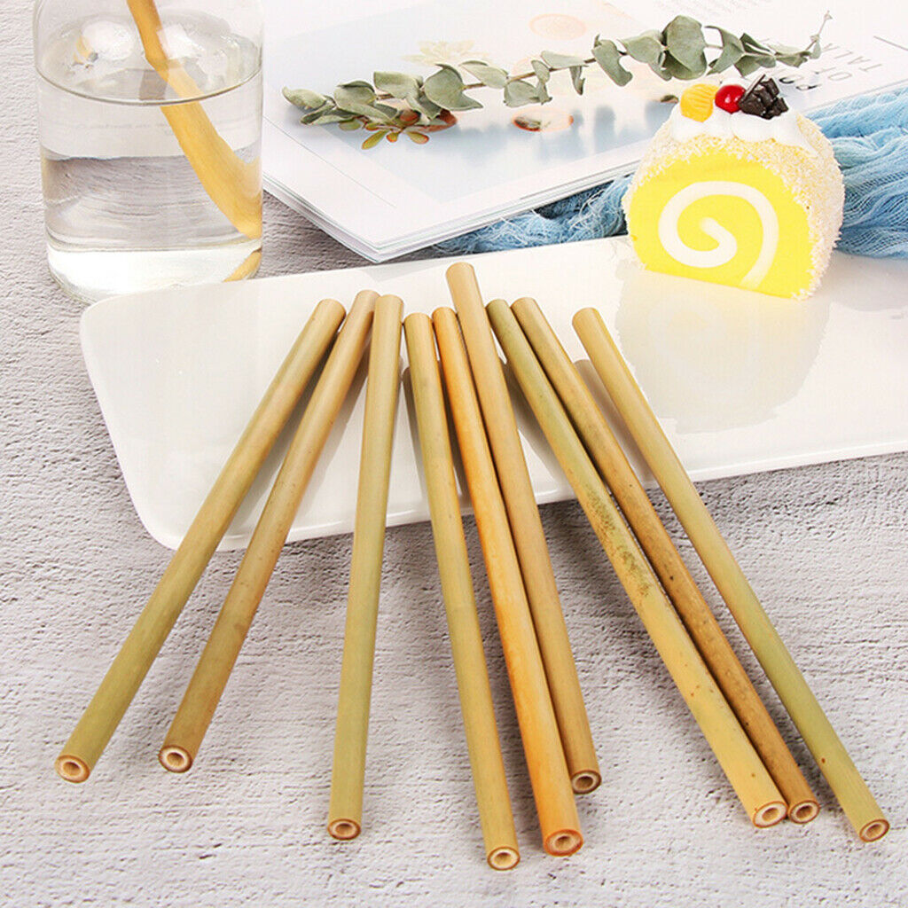 30x Real Bamboo Straw Sticks Tableware DIY Pen Holder Wood Hobby Supplies