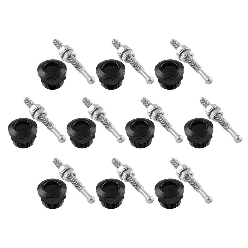 Sety of 10 SUV Push Button Hood Lock 0.87" Diameter Polished Hood Lock