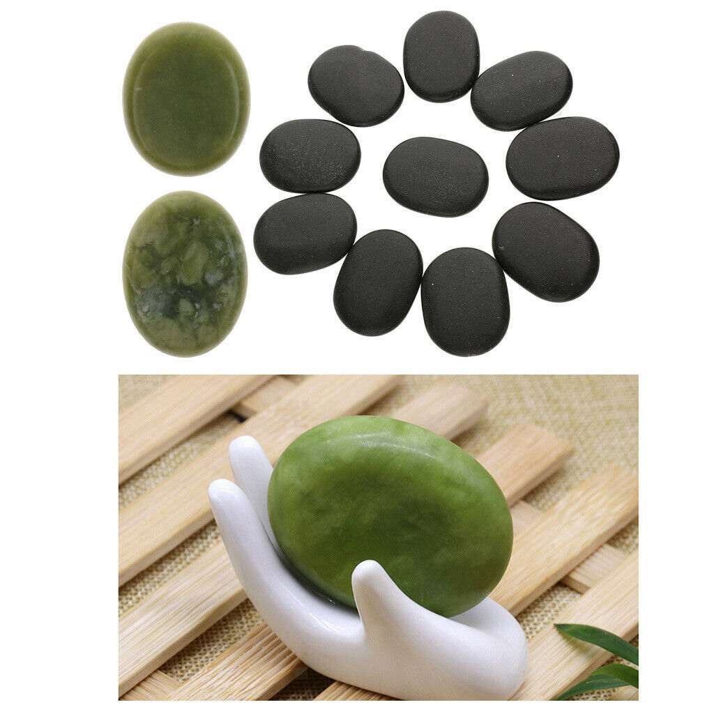 12x Pro Massage Stones Facial Volcano Jade Soothing Hot Stone for Body SPA Salon